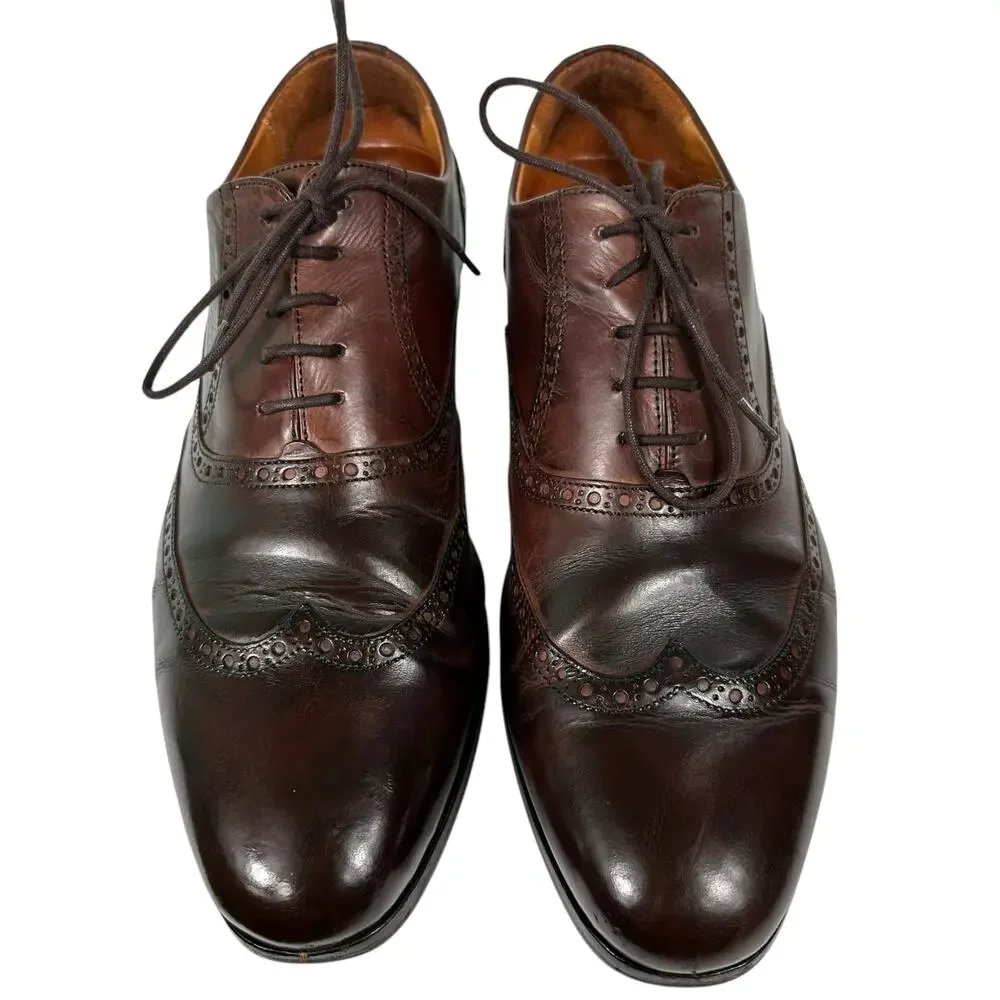 Wolf & Shepard Lace Up Leather Wing Tip Oxford Mens Dress Shoe‎ Size 9 1/2 A